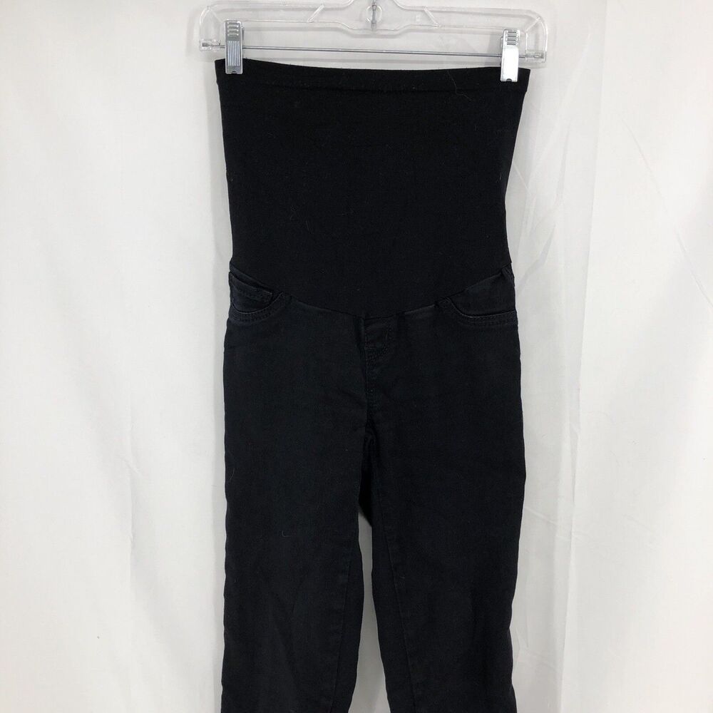 Indigo Blue Maternity Black Super Stretch Over The Belly Skinny Jeggings Small